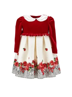 Abito ciniglia con rose