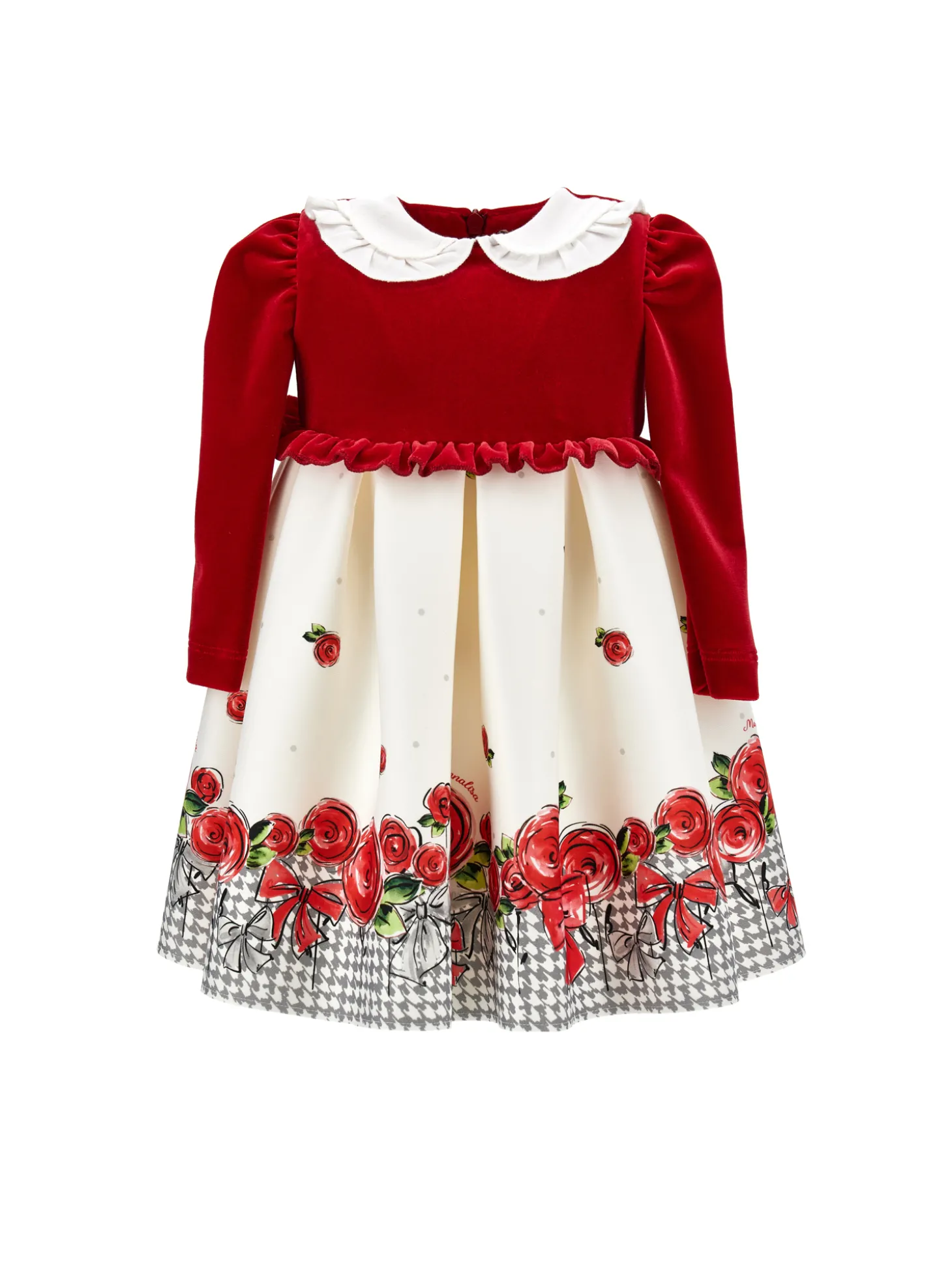 Abito ciniglia con rose