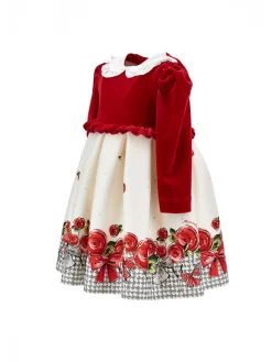 Abito ciniglia con rose