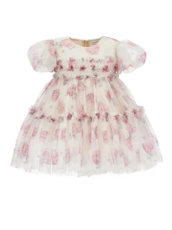 Abito compleanno tulle floreale