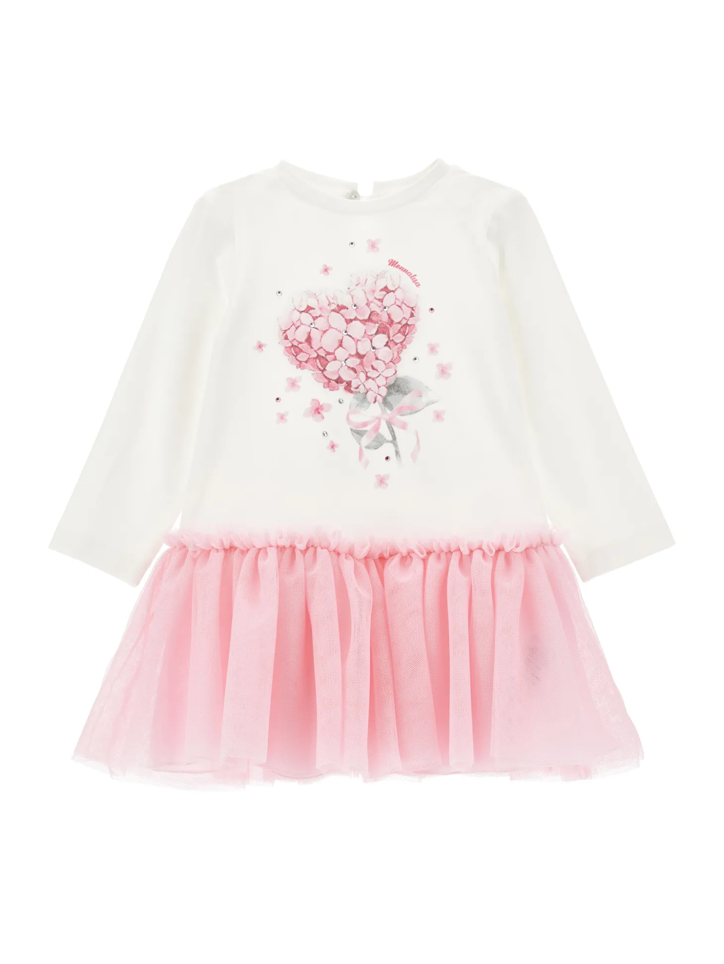 Abito con balza in tulle