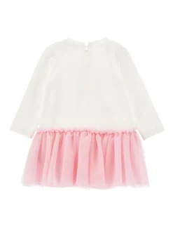 Abito con balza in tulle