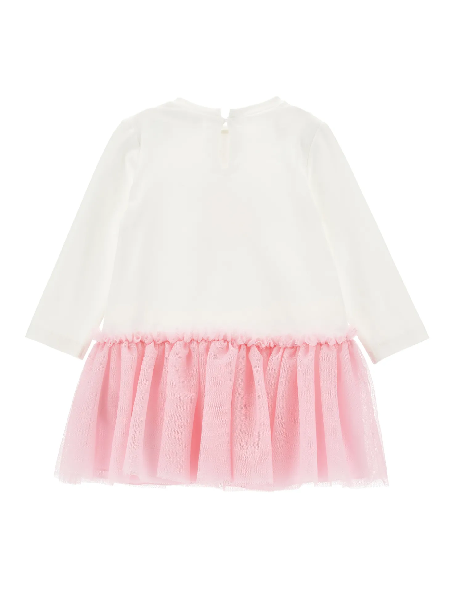 Abito con balza in tulle