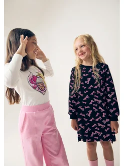 Abito felpa logato Barbie&trade;