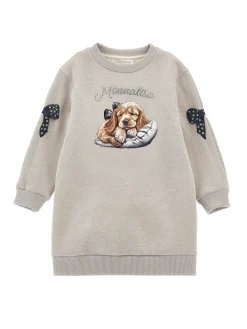 Abito felpa lurex con fiocchi