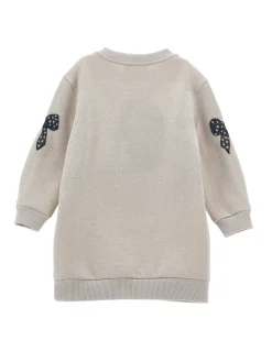 Abito felpa lurex con fiocchi
