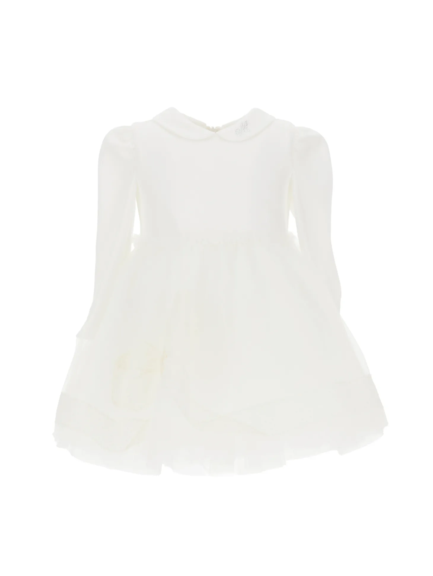 Abito jersey con maxiricamo tulle
