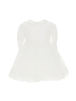 Abito jersey con maxiricamo tulle