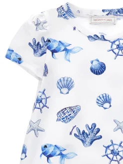 Abito jersey stampa marine