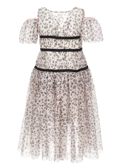 Abito lungo tulle animalier