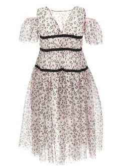 Abito lungo tulle animalier