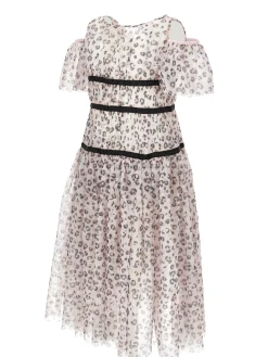 Abito lungo tulle animalier