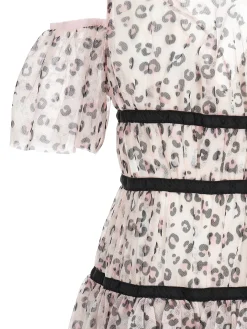 Abito lungo tulle animalier