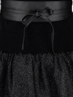 Abito maglia e lurex con cintura