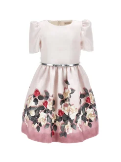 Abito mikado con stampa rose