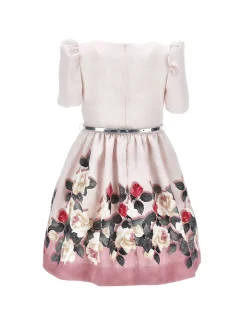 Abito mikado con stampa rose