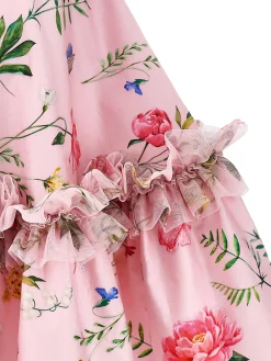 Abito rasatello con dettagli tulle
