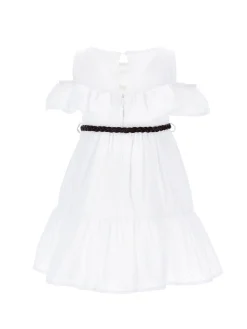 Abito sangallo con cintura intrecciata
