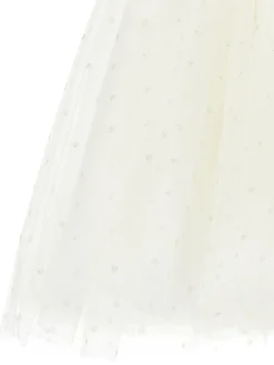 Abito smanicato tulle e bouclé