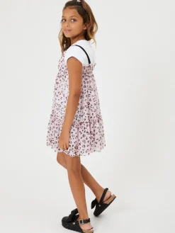 Abito sottoveste georgette con t-shirt