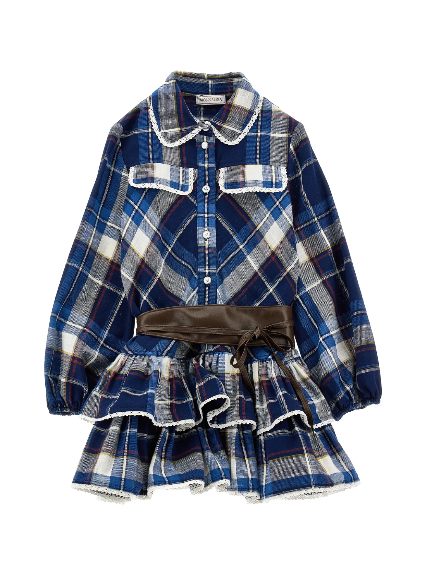 Abito tartan con cintura