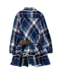 Abito tartan con cintura