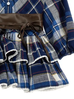 Abito tartan con cintura