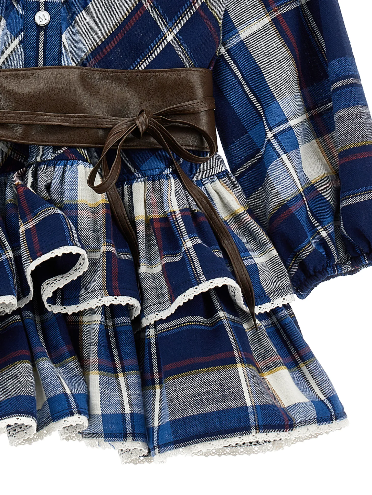 Abito tartan con cintura