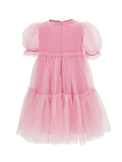 Abito tulle con dettagli velluto