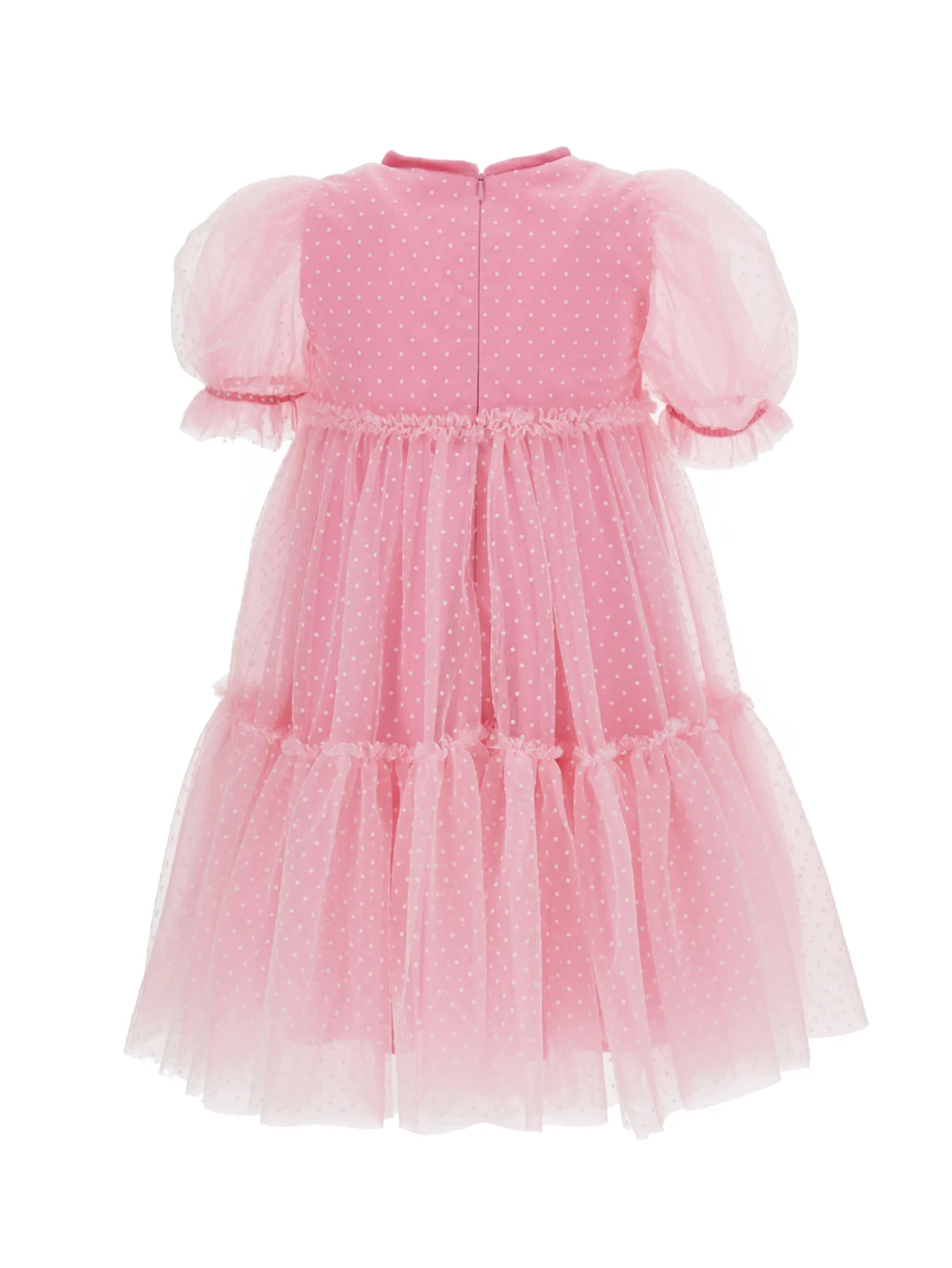 Abito tulle con dettagli velluto
