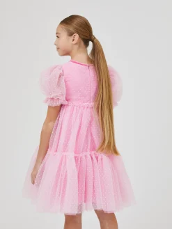 Abito tulle con dettagli velluto