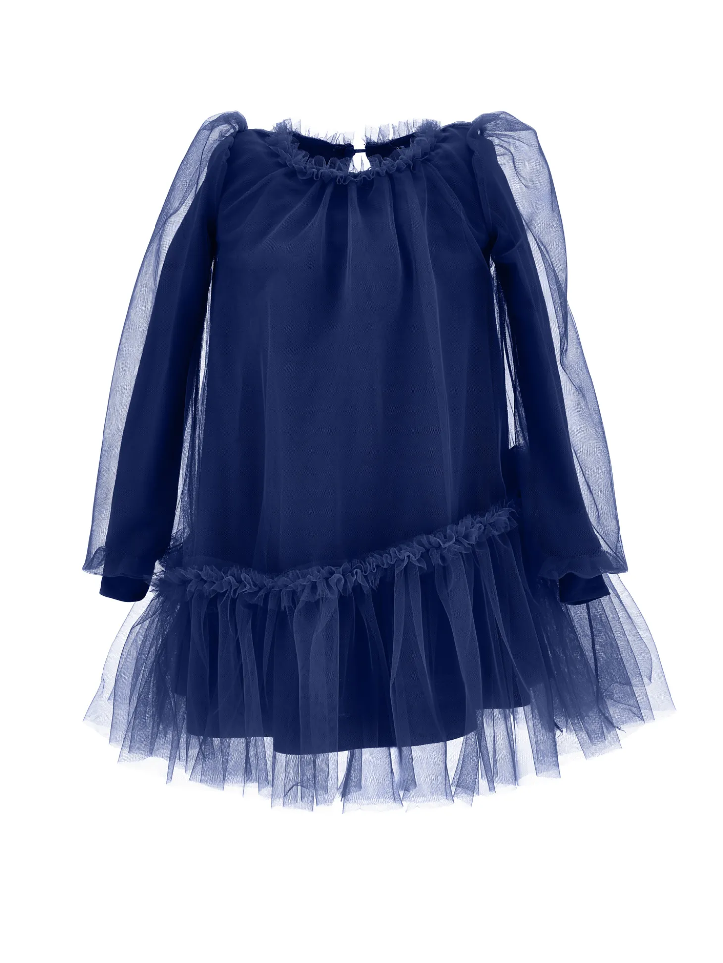 Abito tulle con maniche blusanti