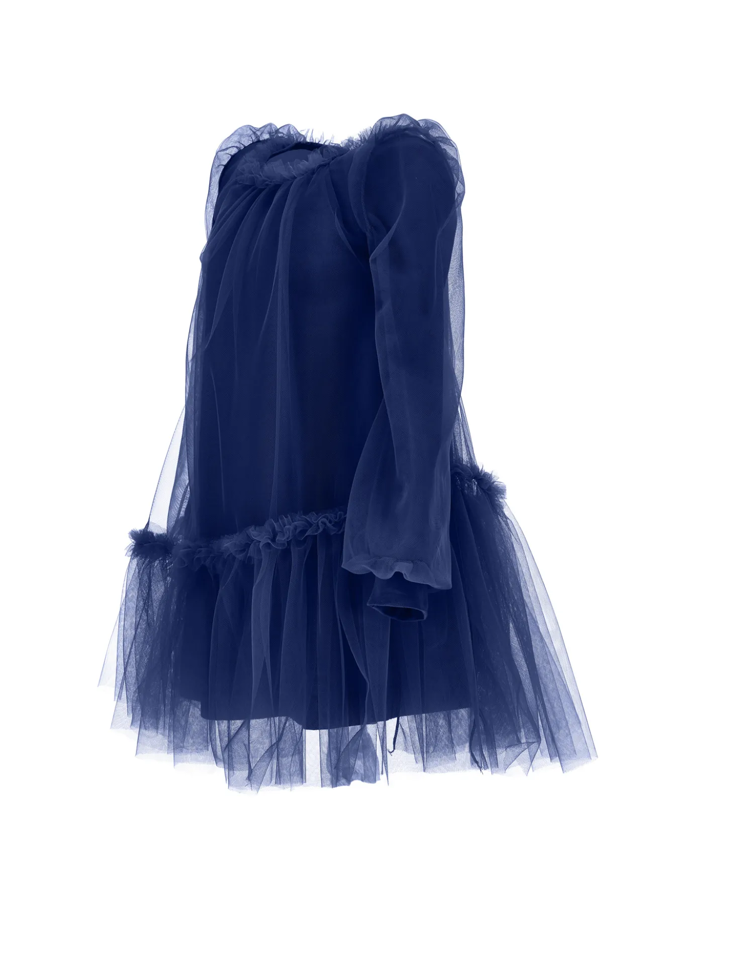 Abito tulle con maniche blusanti