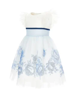 Abito tulle con rose degradé