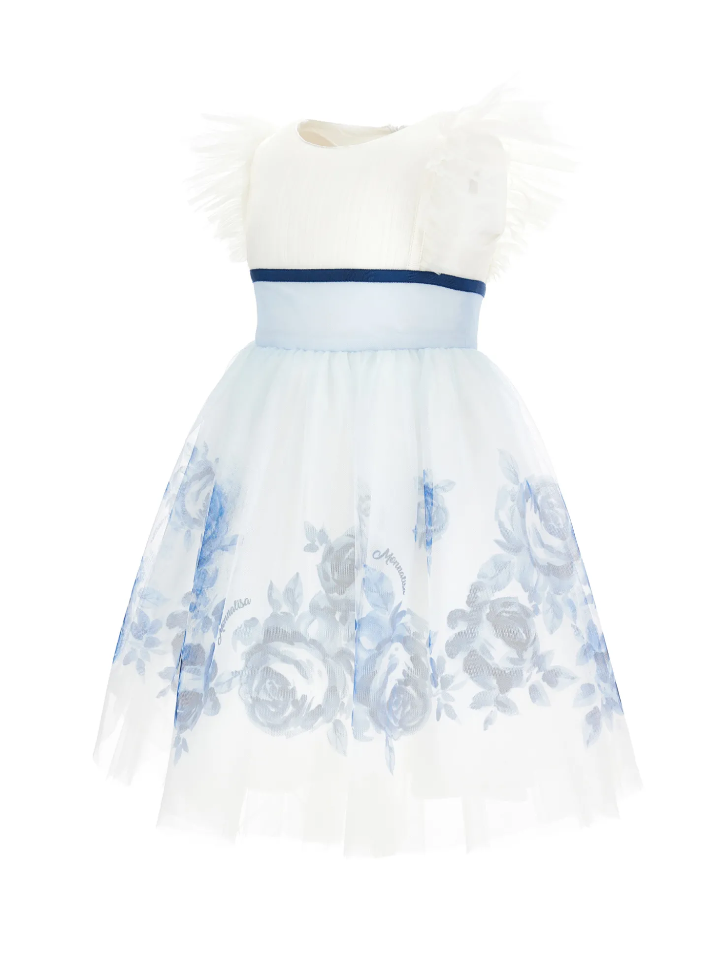 Abito tulle con rose degradé