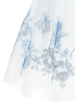 Abito tulle con rose degradé