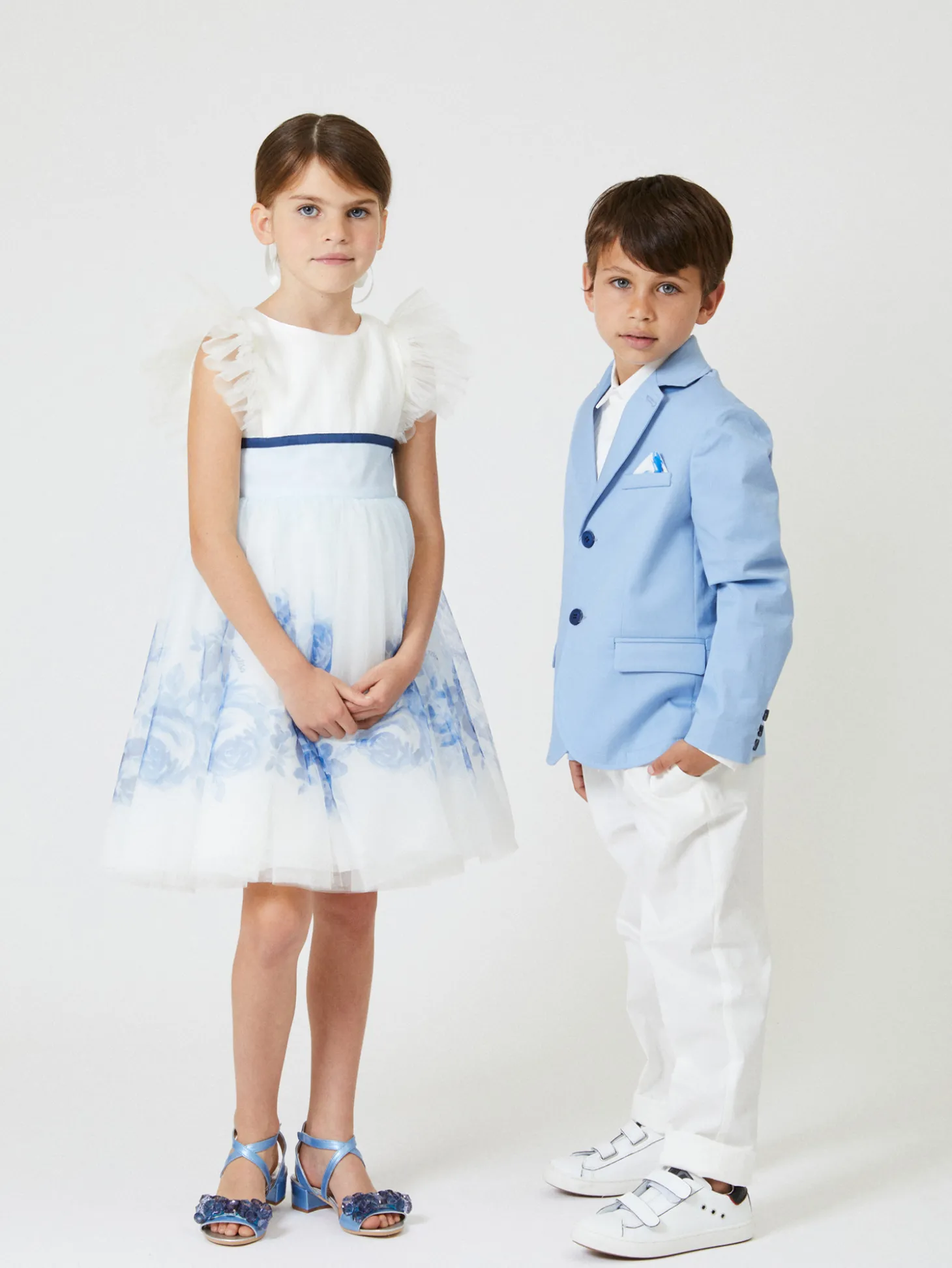 Abito tulle con rose degradé