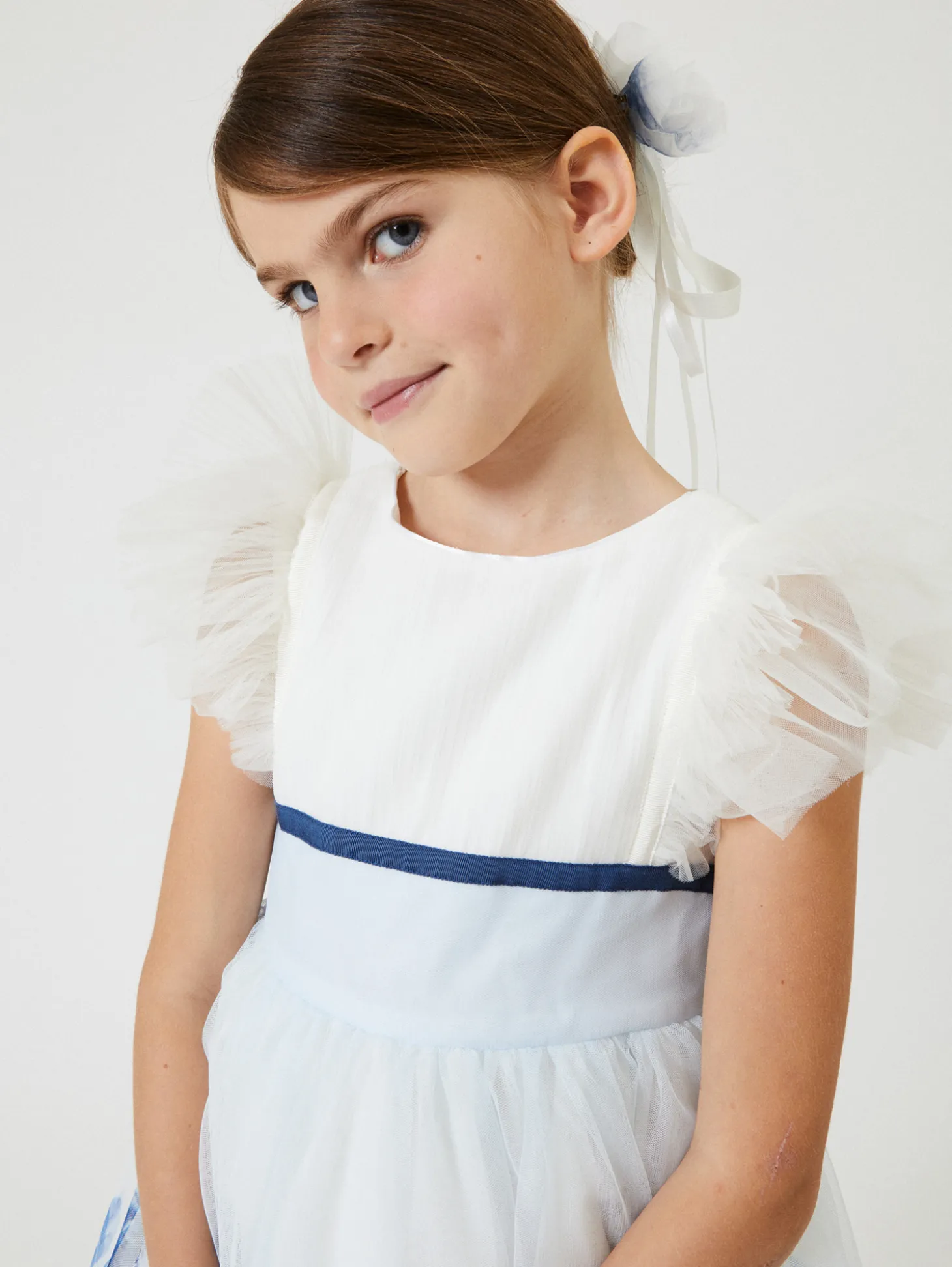 Abito tulle con rose degradé