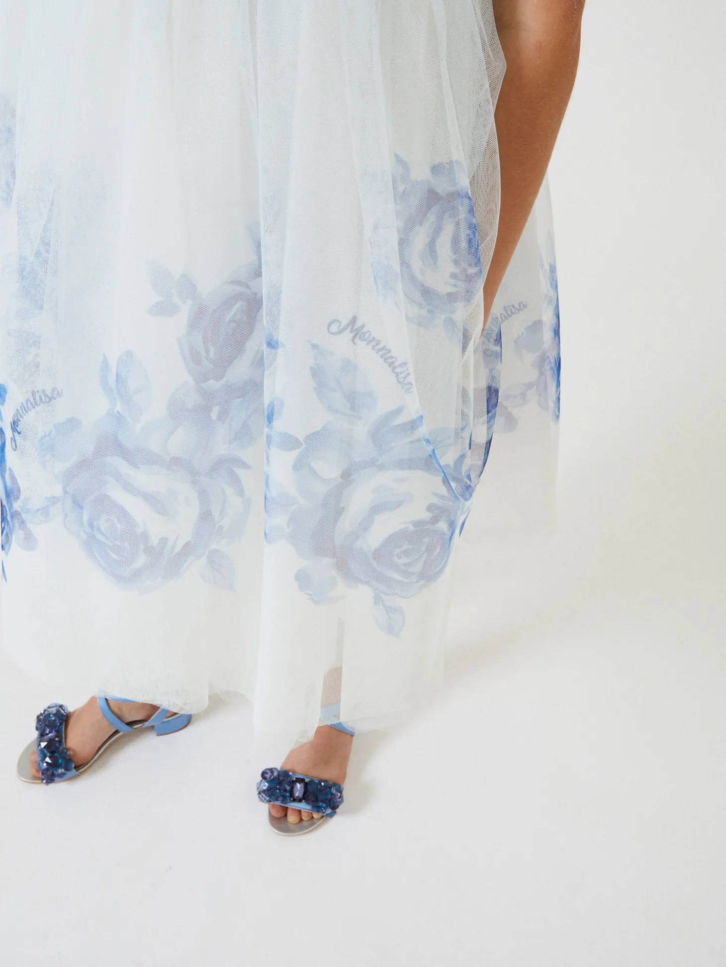 Abito tulle con rose degradé
