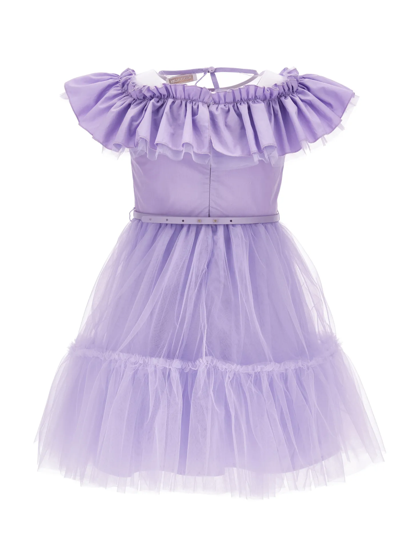 Abito tulle con volant