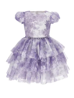 Abito tulle fiori monocolori