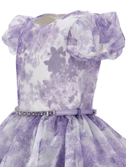 Abito tulle fiori monocolori