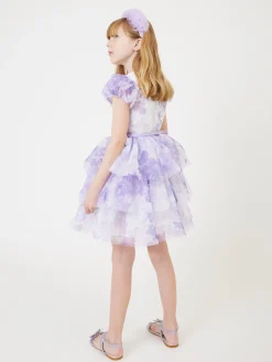 Abito tulle fiori monocolori