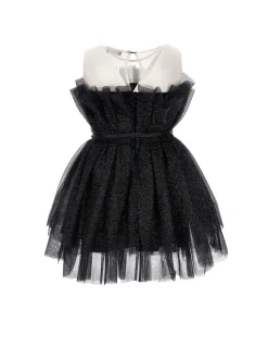 Abito tulle lurex con cintura