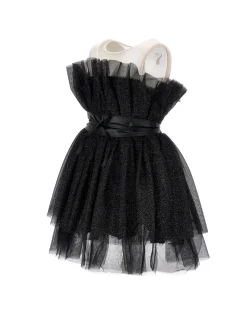 Abito tulle lurex con cintura