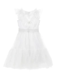 Abito tulle mano seta con strass