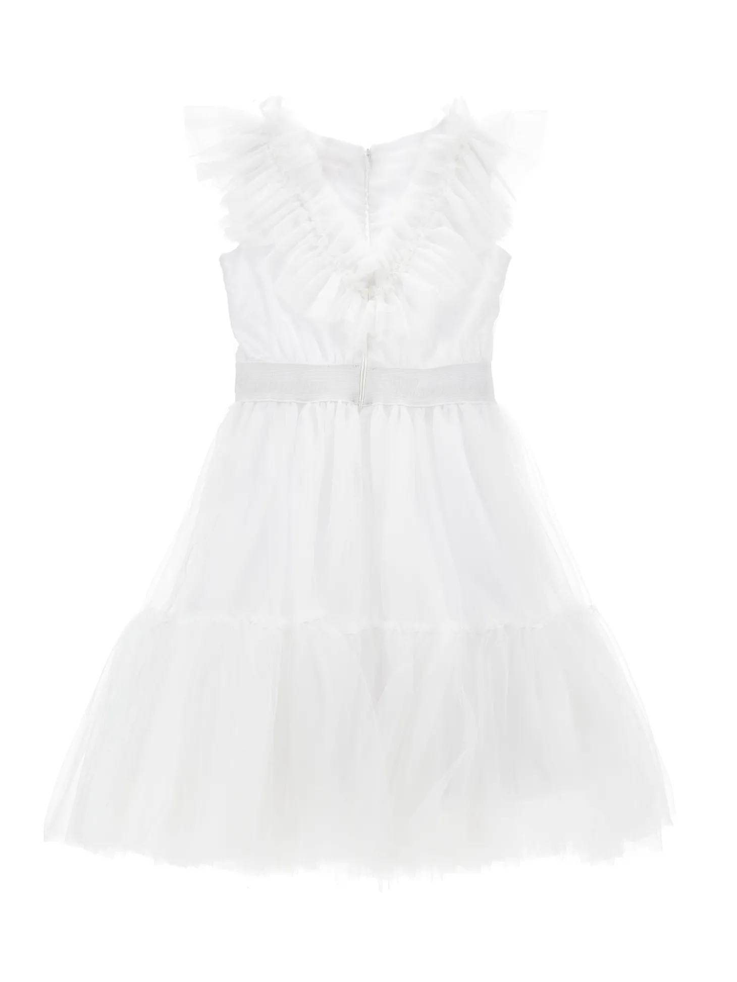 Abito tulle mano seta con strass