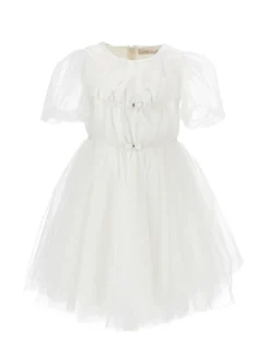 Abito tulle mano seta con nastri