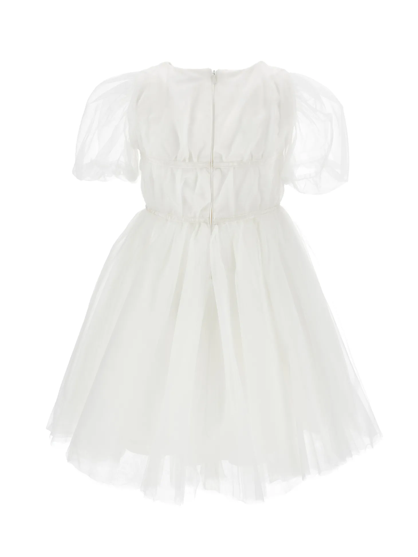 Abito tulle mano seta con nastri