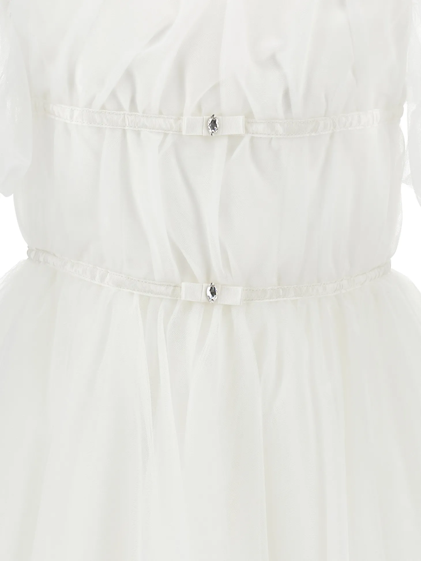Abito tulle mano seta con nastri